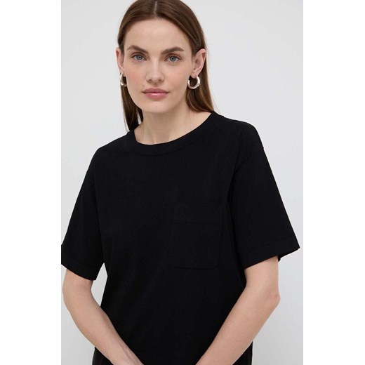 Max Mara Leisure t-shirt kolor czarny 2416361048600 ze sklepu ANSWEAR.com w kategorii Bluzki damskie - zdjęcie 170971868