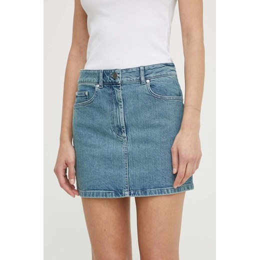 Remain spódnica jeansowa kolor niebieski mini prosta ze sklepu ANSWEAR.com w kategorii Spódnice - zdjęcie 170972105