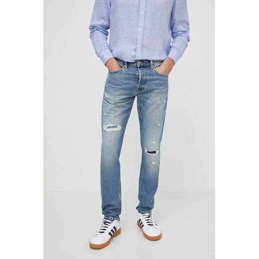 Pepe Jeans jeansy TAPERED JEANS BURN męskie kolor niebieski PM207640 ze sklepu ANSWEAR.com w kategorii Jeansy męskie - zdjęcie 170972156