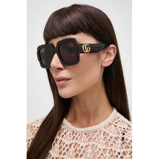Gucci okulary przeciwsłoneczne damskie kolor brązowy ze sklepu ANSWEAR.com w kategorii Okulary przeciwsłoneczne damskie - zdjęcie 170979287