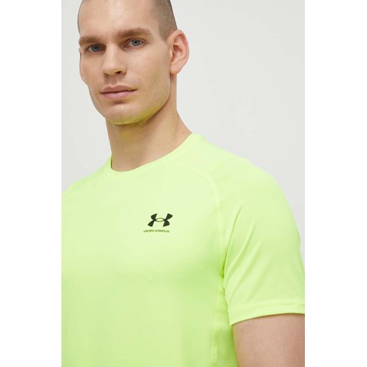 Under Armour t-shirt treningowy kolor żółty gładki 1361683 ze sklepu ANSWEAR.com w kategorii T-shirty męskie - zdjęcie 170979318