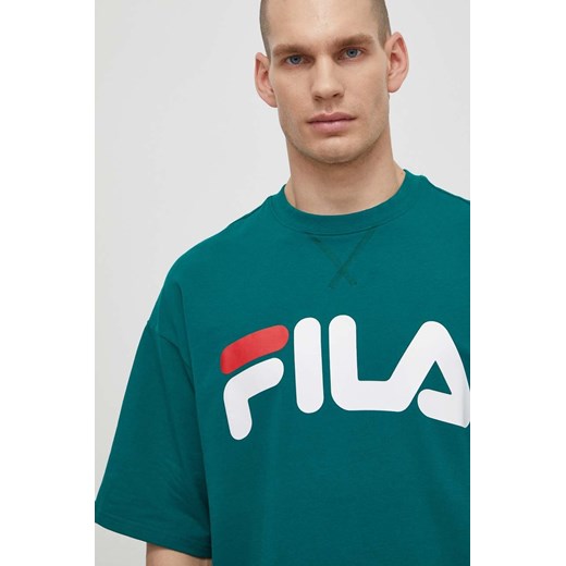Fila t-shirt Lowell męski kolor zielony z nadrukiem FAM0655 ze sklepu ANSWEAR.com w kategorii T-shirty męskie - zdjęcie 170979436