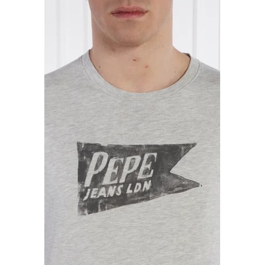 T-shirt męski Pepe Jeans szary z krótkimi rękawami 