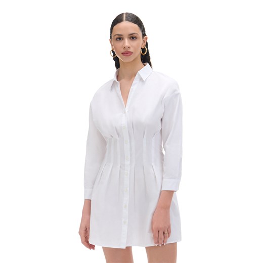Cropp - Biała koszulowa sukienka - biały ze sklepu Cropp w kategorii Sukienki - zdjęcie 170980477