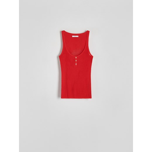 Reserved - Top z wiskozy - czerwony ze sklepu Reserved w kategorii Bluzki damskie - zdjęcie 170980808