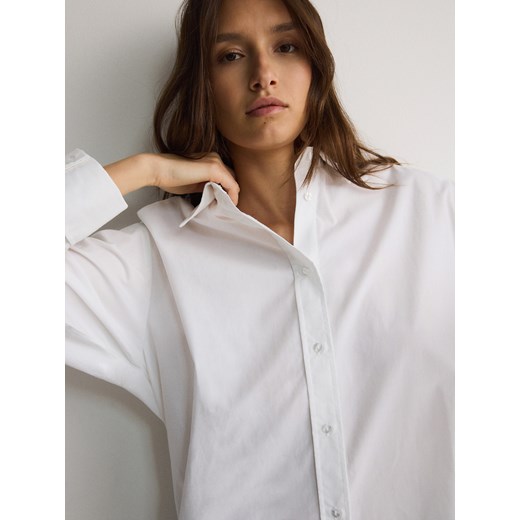 Reserved - Koszula oversize - biały ze sklepu Reserved w kategorii Koszule damskie - zdjęcie 170980835