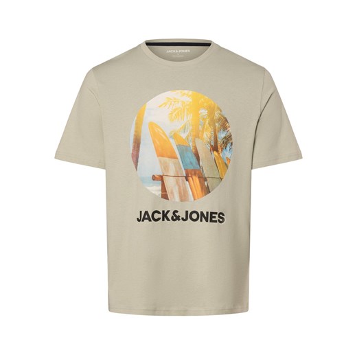 Jack & Jones Koszulka męska - JJNavin Mężczyźni Bawełna seledynowy nadruk ze sklepu vangraaf w kategorii T-shirty męskie - zdjęcie 170986469