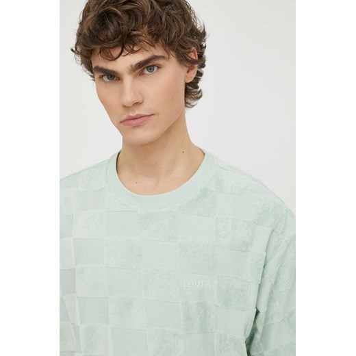 Levi&apos;s t-shirt bawełniany męski kolor zielony wzorzysty ze sklepu ANSWEAR.com w kategorii T-shirty męskie - zdjęcie 170989245