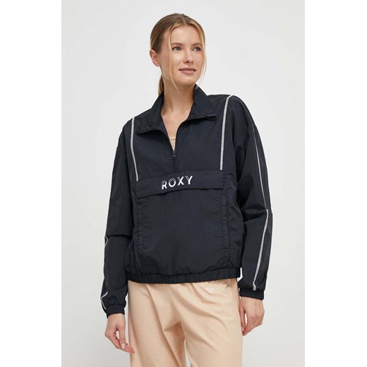 Roxy wiatrówka Bold Moves x Mizuno kolor czarny przejściowa oversize ERJJK03565 ze sklepu ANSWEAR.com w kategorii Kurtki damskie - zdjęcie 170989587