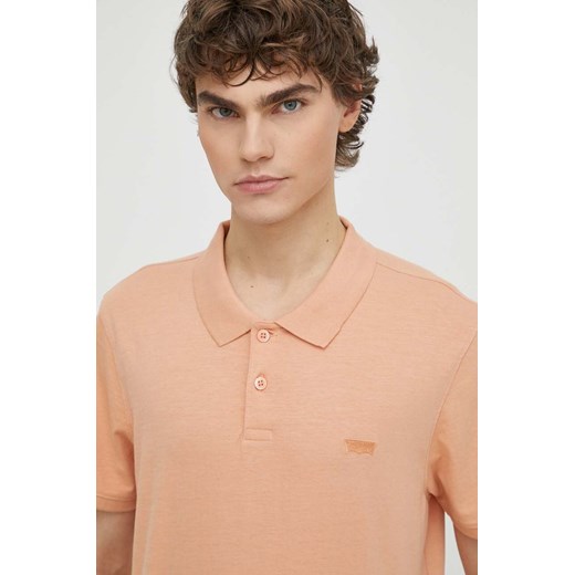 Levi&apos;s polo bawełniane kolor pomarańczowy gładki ze sklepu ANSWEAR.com w kategorii T-shirty męskie - zdjęcie 170989666
