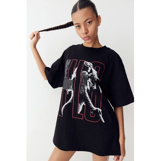 H & M - T-shirt oversize z nadrukiem - Czarny ze sklepu H&M w kategorii Bluzki damskie - zdjęcie 170993527