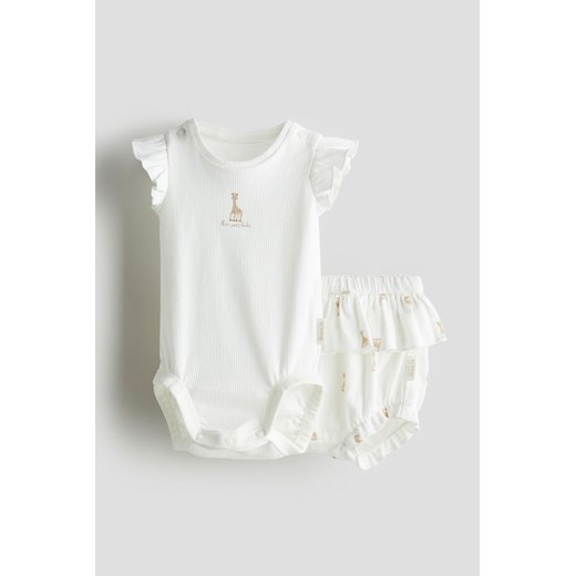 H & M - Komplet 2-częściowy z body i majtkami - Biały ze sklepu H&M w kategorii Odzież dla niemowląt - zdjęcie 170993578