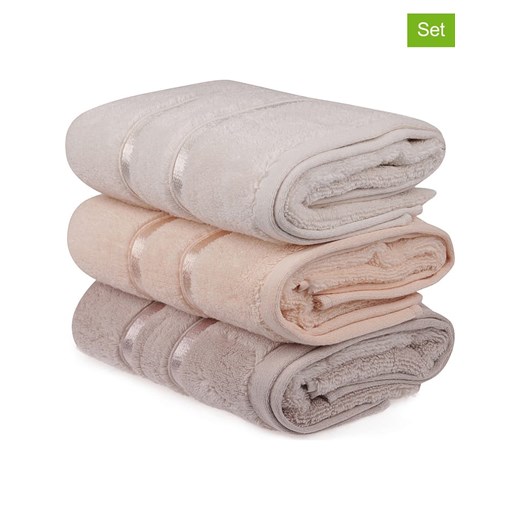 Colorful Cotton Ręczniki (3 szt.) w kolorze żółtym, lawendowym i brzoskwiniowym do rąk ze sklepu Limango Polska w kategorii Ręczniki - zdjęcie 170994906