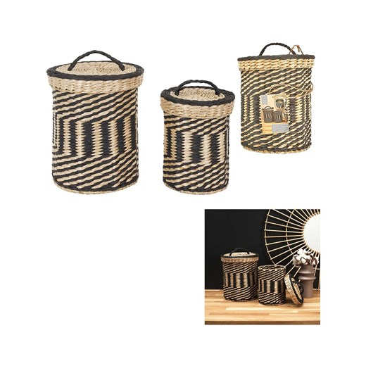 Ethnical Life Kosze (2 szt.) w kolorze beżowo-czarnym Ethnical Life onesize promocja Limango Polska