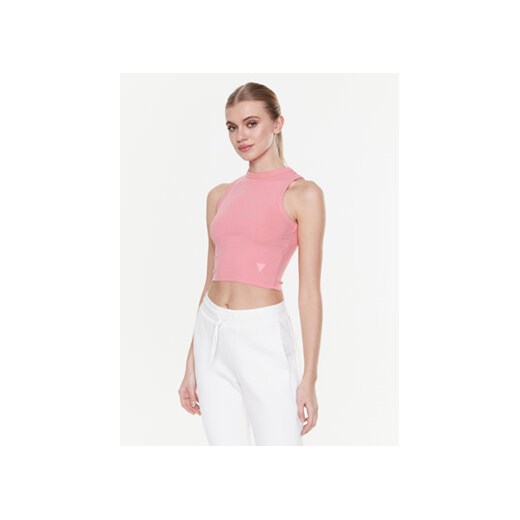 Guess Top Edie V3GP19 K8RT2 Różowy Slim Fit ze sklepu MODIVO w kategorii Bluzki damskie - zdjęcie 170997288