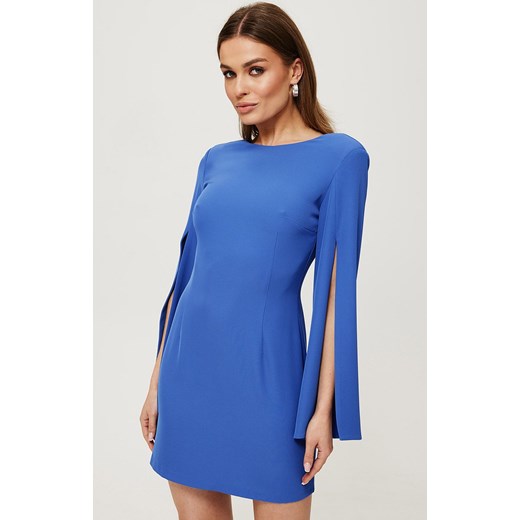 Sukienka z rozciętymi rękawami niebieska K190, Kolor niebieski, Rozmiar L, makover ze sklepu Primodo w kategorii Sukienki - zdjęcie 170997845