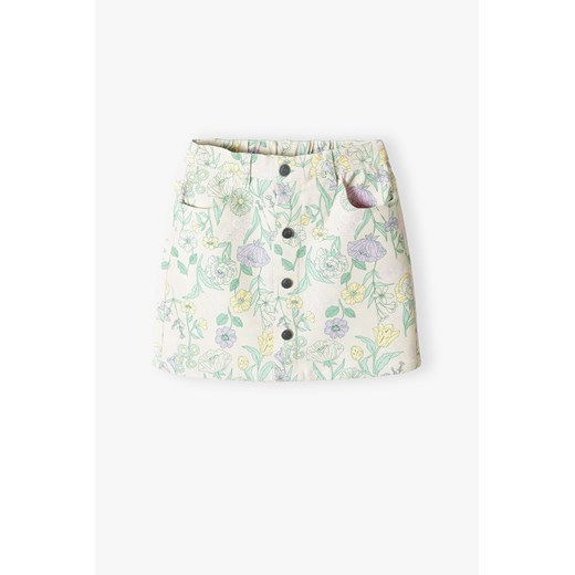 Jeansowa spódnica dziewczęca w kwiaty - Lincoln&Sharks ze sklepu 5.10.15 w kategorii Spódnice dziewczęce - zdjęcie 171001295