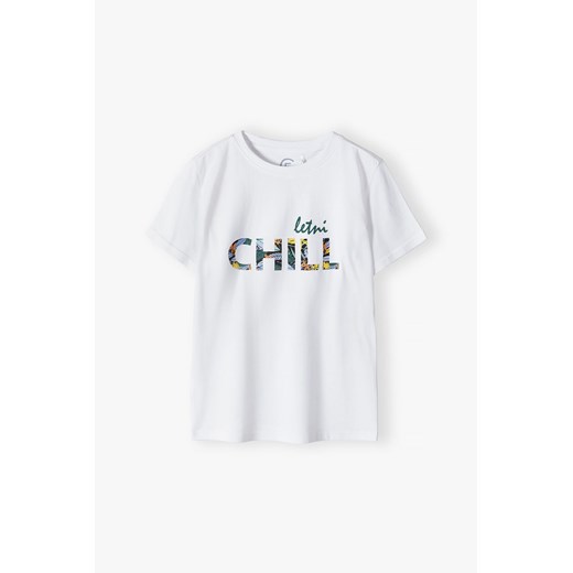 T-shirt dziewczęcy z napisem letni Chill - biały Family Concept By 5.10.15. 170 okazja 5.10.15
