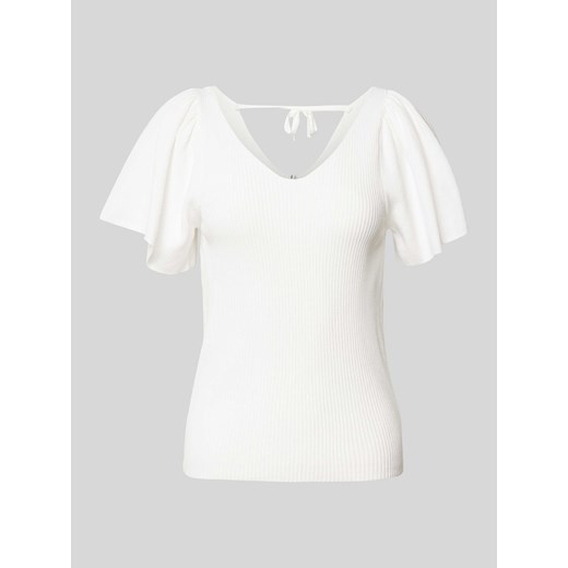T-shirt z prążkowaniem model ‘LEELO’ ze sklepu Peek&Cloppenburg  w kategorii Bluzki damskie - zdjęcie 171001535