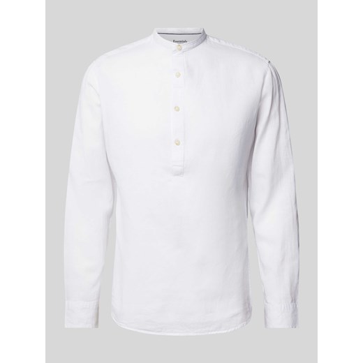 Koszula lniana o kroju regular fit ze stójką ze sklepu Peek&Cloppenburg  w kategorii Koszule męskie - zdjęcie 171001978