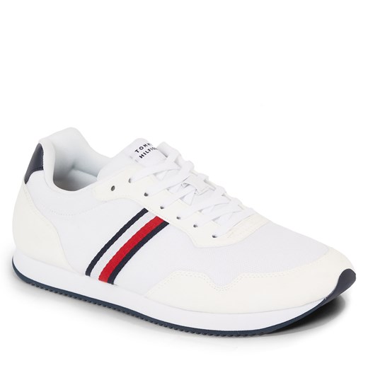 Sneakersy Tommy Hilfiger Lo Runner Mix FM0FM04958 White YBS Tommy Hilfiger 43 eobuwie.pl