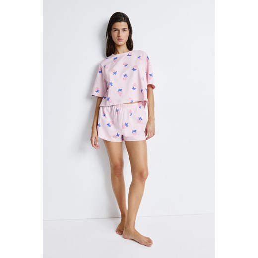 H & M - Piżama z T-shirtem i szortami - Różowy ze sklepu H&M w kategorii Piżamy damskie - zdjęcie 171004175