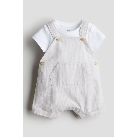 H & M - Bawełniany komplet 2-częściowy - Beżowy ze sklepu H&M w kategorii Odzież dla niemowląt - zdjęcie 171004185