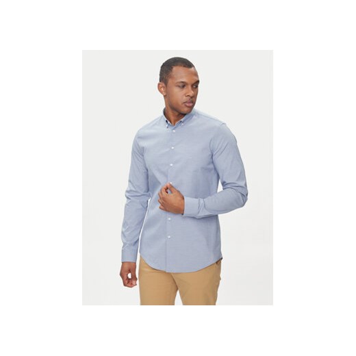 Calvin Klein Koszula Chambray K10K112679 Niebieski Slim Fit ze sklepu MODIVO w kategorii Koszule męskie - zdjęcie 171005528