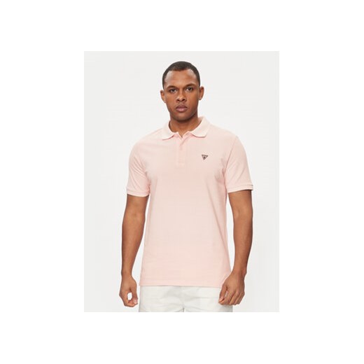 Guess Polo F3GP00 K9WF1 Różowy Regular Fit ze sklepu MODIVO w kategorii T-shirty męskie - zdjęcie 171006956