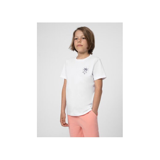 4F T-Shirt 4FJSS23TTSHM286 Biały Regular Fit ze sklepu MODIVO w kategorii T-shirty chłopięce - zdjęcie 171008796