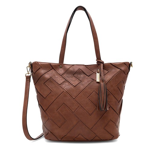 Shopper bag brązowa Lasocki matowa duża elegancka na ramię 