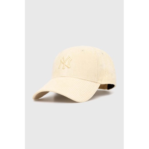 New Era czapka z daszkiem sztruksowa 9Forty New York Yankees kolor żółty z aplikacją 60434997 ze sklepu PRM w kategorii Czapki z daszkiem damskie - zdjęcie 171011775