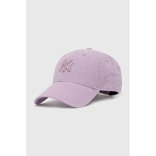 New Era czapka z daszkiem kolor fioletowy z aplikacją LOS ANGELES DODGERS ze sklepu PRM w kategorii Czapki z daszkiem damskie - zdjęcie 171011805