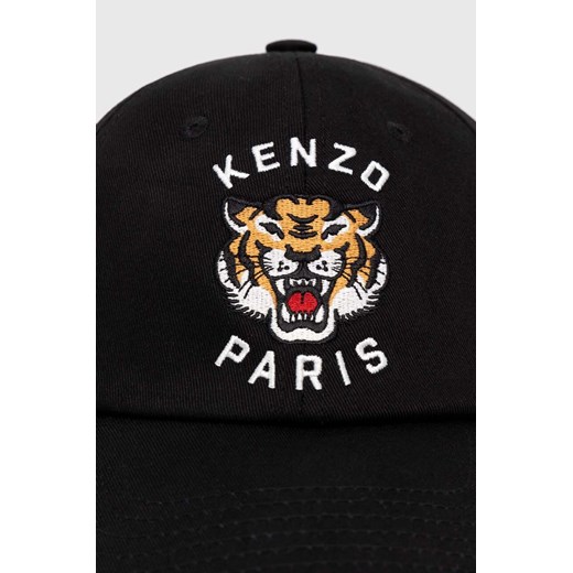 Kenzo czapka z daszkiem bawełniana kolor czarny z aplikacją FE58AC611F47.99 Kenzo One Size PRM