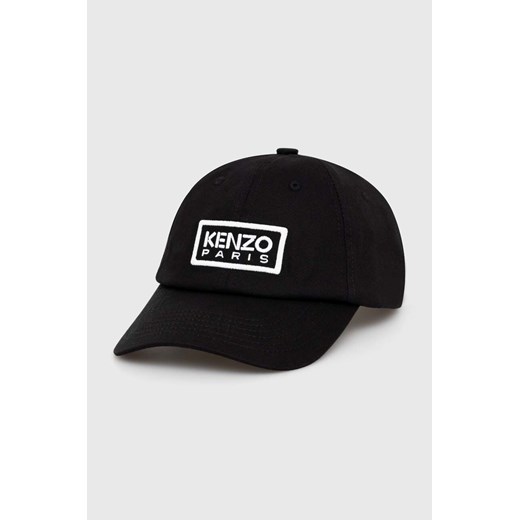 Kenzo czapka z daszkiem bawełniana kolor czarny z aplikacją FE58AC711F32.99 ze sklepu PRM w kategorii Czapki z daszkiem damskie - zdjęcie 171011819