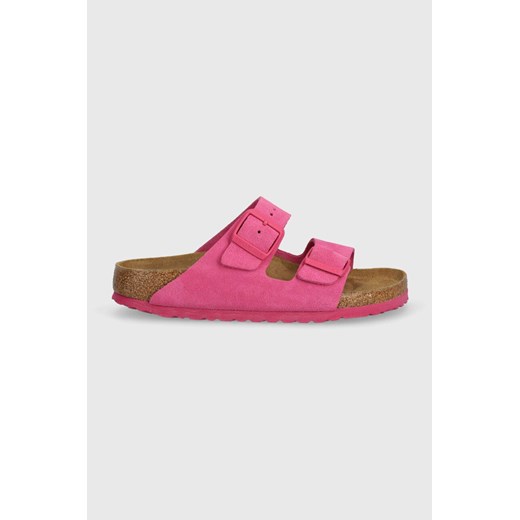 Birkenstock klapki zamszowe Arizona damskie kolor różowy 1027069 40 PRM
