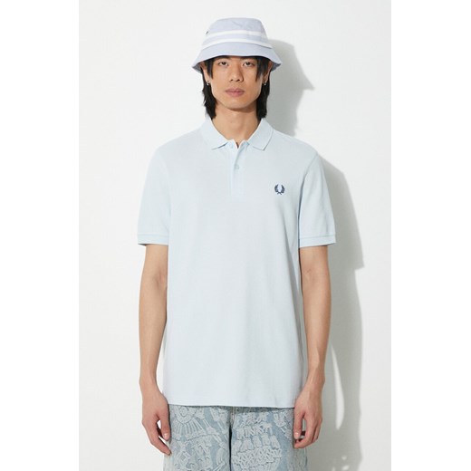 Fred Perry polo bawełniane Plain Shirt kolor niebieski gładki M6000.V08 ze sklepu PRM w kategorii T-shirty męskie - zdjęcie 171011918