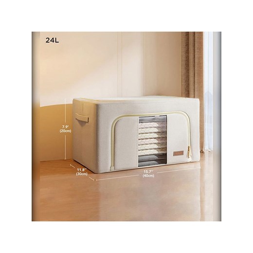 Joybos Składany pojemnik w kolorze beżowym na ubrania - 24 l Joybos onesize wyprzedaż Limango Polska