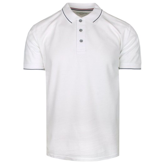 Klasyczna, Męska Koszulka Polo - Adriano Guinari  - Biała TSADGSS24poloWHITE ze sklepu JegoSzafa.pl w kategorii T-shirty męskie - zdjęcie 171013046