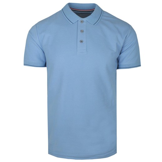 Klasyczna, Męska Koszulka Polo - Adriano Guinari  - Błękitna TSADGSS24poloSKY ze sklepu JegoSzafa.pl w kategorii T-shirty męskie - zdjęcie 171013048