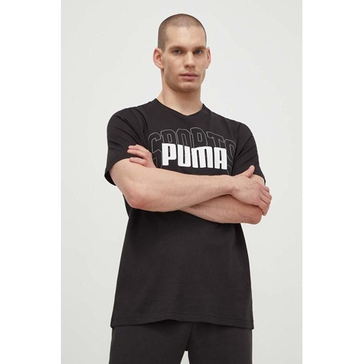 Puma t-shirt bawełniany męski kolor czarny z nadrukiem 680177 ze sklepu ANSWEAR.com w kategorii T-shirty męskie - zdjęcie 171013325