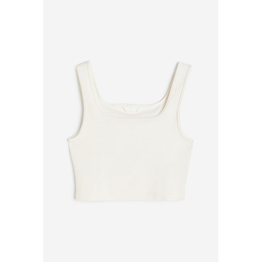 H & M - Krótka koszulka - Biały ze sklepu H&M w kategorii Bluzki damskie - zdjęcie 171013715