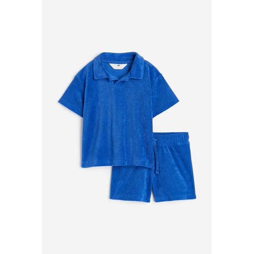 H & M - Komplet frotte 2-częściowy - Niebieski H & M 92 (1½-2Y) H&M