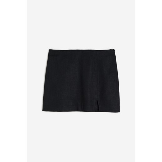 H & M - Spódniczka mini z domieszką lnu - Czarny ze sklepu H&M w kategorii Spódnice - zdjęcie 171013786
