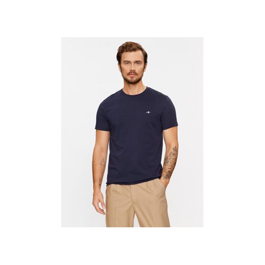 Gant T-Shirt Shield 2003185 Granatowy Slim Fit ze sklepu MODIVO w kategorii T-shirty męskie - zdjęcie 171014187
