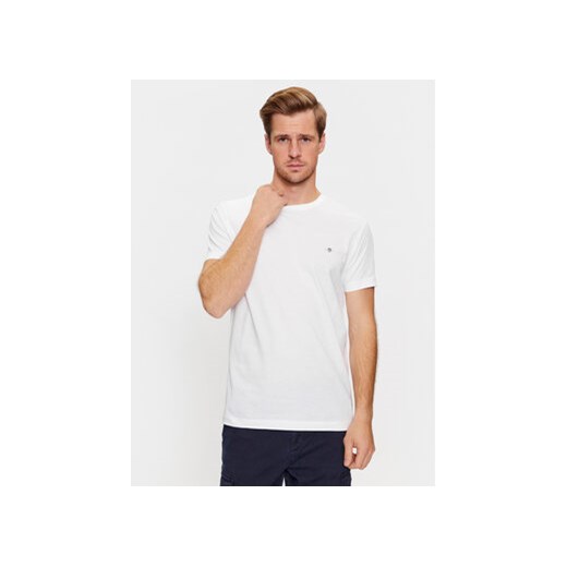 Gant T-Shirt Shield 2003185 Biały Slim Fit ze sklepu MODIVO w kategorii T-shirty męskie - zdjęcie 171014245