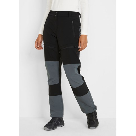 Spodnie softshell z poszerzanymi nogawkami, z materiału odpychającego wodę 44 bonprix