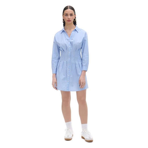 Cropp - Niebiesko-biała koszulowa sukienka - błękitny ze sklepu Cropp w kategorii Sukienki - zdjęcie 171016836
