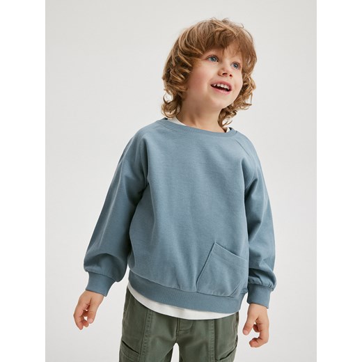 Reserved - Bluza oversize z kieszonką - niebieski ze sklepu Reserved w kategorii Bluzy i swetry - zdjęcie 171017119