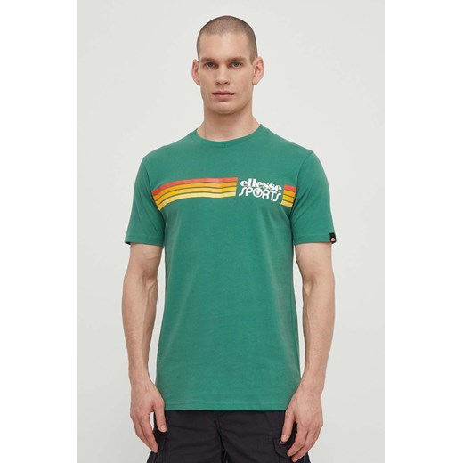 Ellesse t-shirt bawełniany Sorranta T-Shirt męski kolor zielony z aplikacją SHV20128 ze sklepu ANSWEAR.com w kategorii T-shirty męskie - zdjęcie 171020186